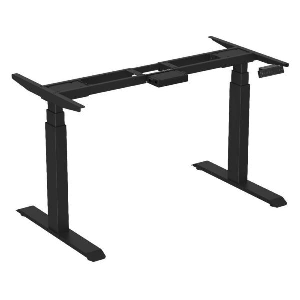 EL002 SBR P SW 1200X600 Dual motor Electric Height Adjustable Desk Frame Three Stage WITH SOLID WOOD TABLE TOP HARD WOOD TABLE TOP Sit stand desk standing desk (1)