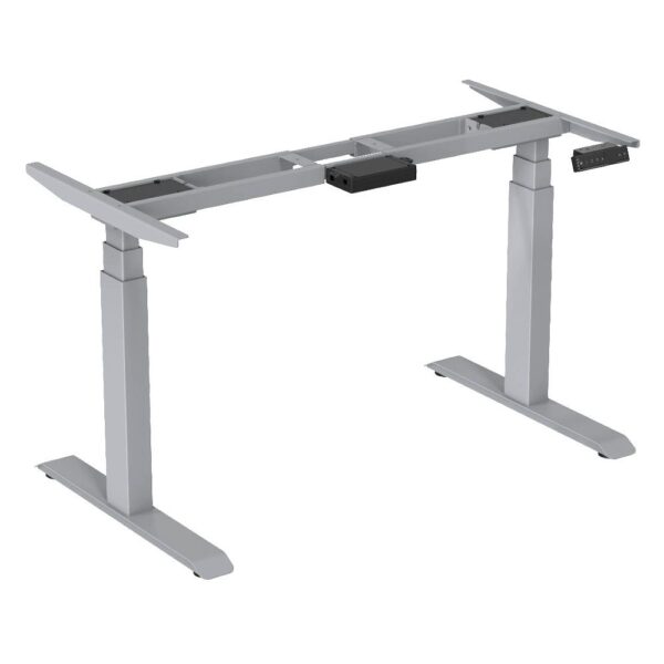 EL002-SGR-P-SW-1500X750 Ergologic imported Dual Motor 3 Stage GREY Color Desk Electric hydraulic Height Standing Adjustable Desk Frame Two Stage office motorized automatic Table Premium Quality