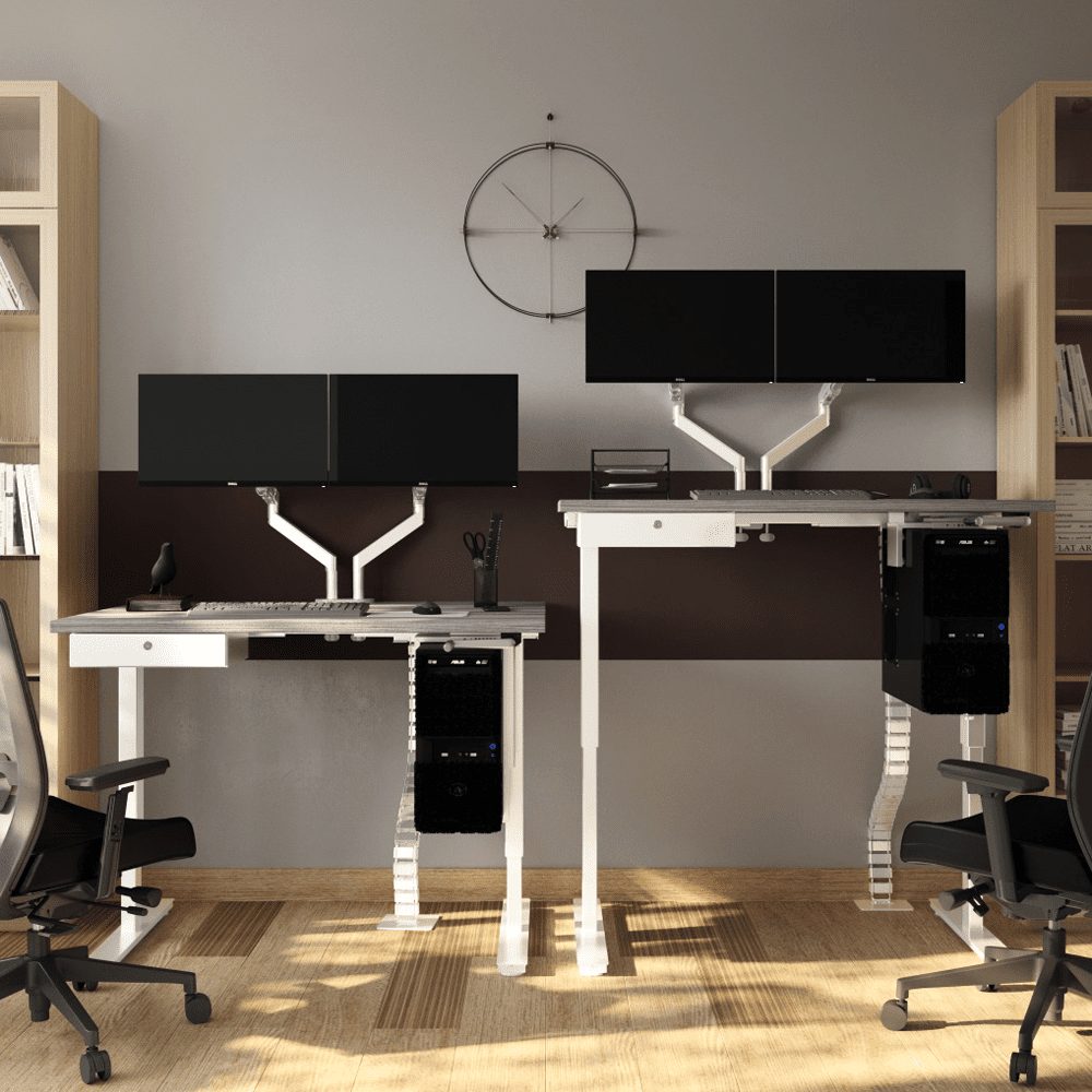 Manual height adjustable table standing desk in india non e;ectric desk with table top (4)