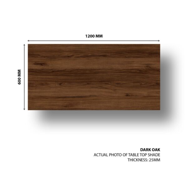 Table Top for Height Adjustable Table | Premium Engineered Wood | 1200 mm x 600 mm | Dark Oak