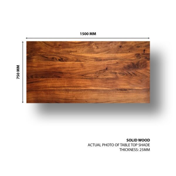 Table Top for Height Adjustment Standing Desk | 25mm Thickness | Acacia Solid Wood with Lacquered Surface 4