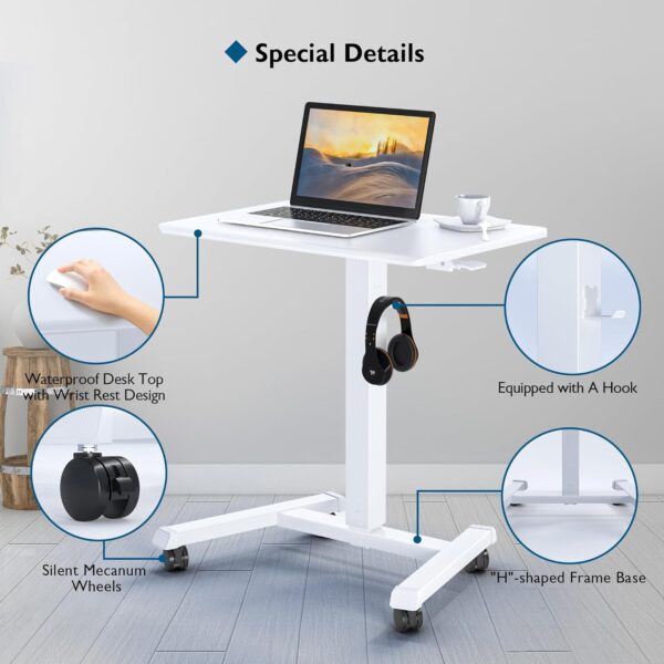 Manual Sit stand desk Pneumatic Gas Spring Mobile & Portable Laptop Desk
