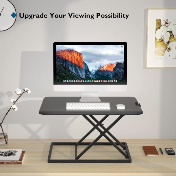 Portable & Ultra Slim Height Adjustable Sit to Standing Desk Converter Pneumatic Gas Spring