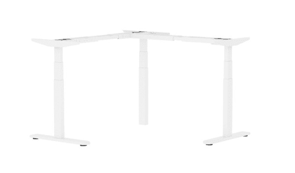 Standup Desk Electric Triple Motor V Shape Cluster Workstation Frame 3 Leg 3 Stage 120 Degree
