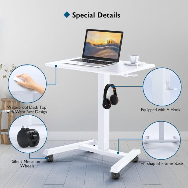Manual Sit stand desk Pneumatic Gas Spring Mobile & Portable Laptop Desk