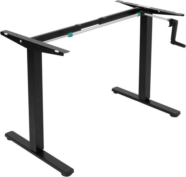 Manual Standing Desk Frame (Height Adjustable Table) No Table Top Black Frame