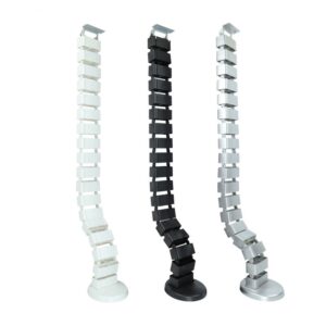 Standing Desk Cable Organizer in white black and grey color