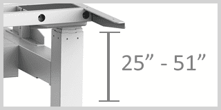 face to face height adjustable of height adjustable desk frame