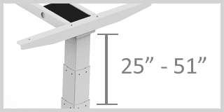 Electric Dual Motor 3 stage height adjustable standing desk frame - Height adjustment