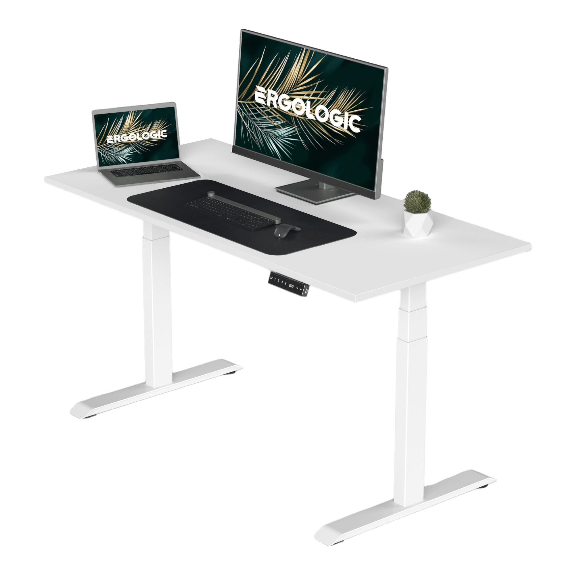 Dual motor Height Adjustable Desk Frame Three Stage Electric Sit stand desk standing desk adjustable height table White frame