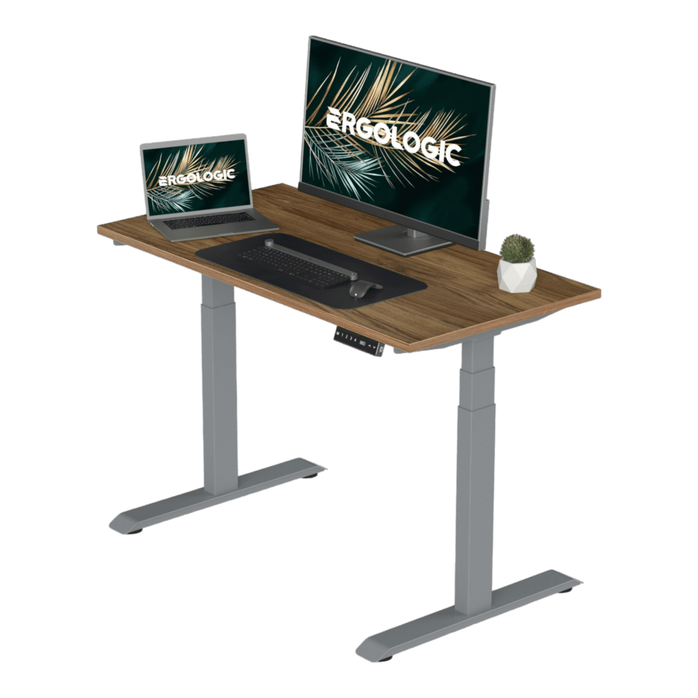 Dual Motor Electric Height Adjustable Desk With Table Top Stage