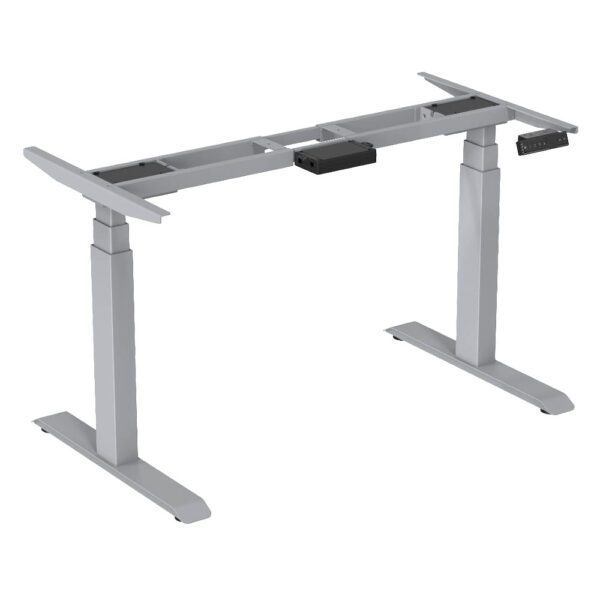EL002-SGR-P-SW-1500X750 Ergologic imported Dual Motor 3 Stage GREY Color Desk Electric hydraulic Height Standing Adjustable Desk Frame Two Stage office motorized automatic Table Premium Quality