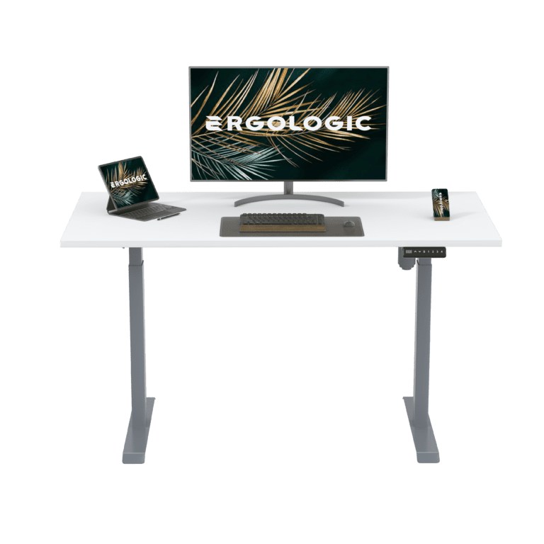 Single Motor Electric Height Adjustable Desk With Table Top