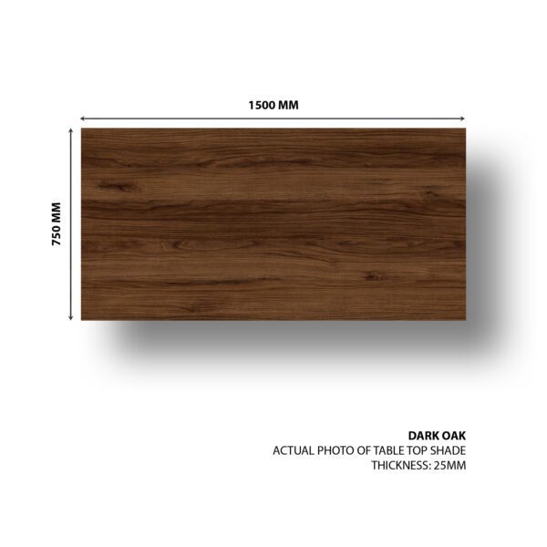 Table Top for Height Adjustable Table | Premium Engineered Wood | 1500 mm x 750 mm | Dark Oak