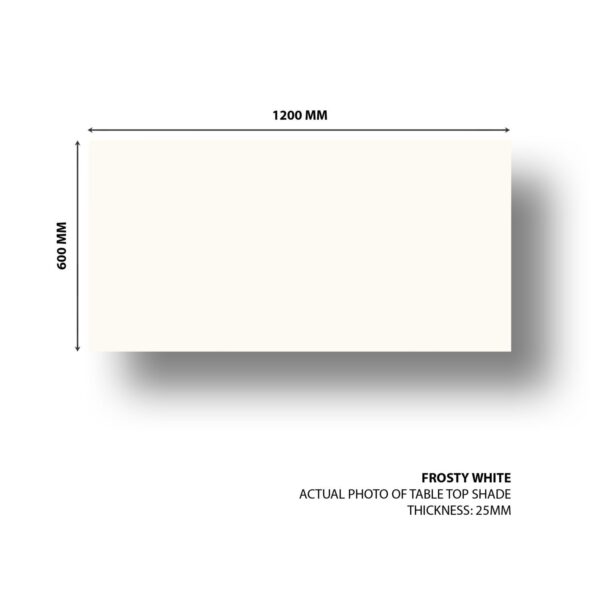 frosty white 1200x600 Table Top for Height Adjustable Table | Premium Engineered Wood | 1200 mm x 600 mm | Frosty White