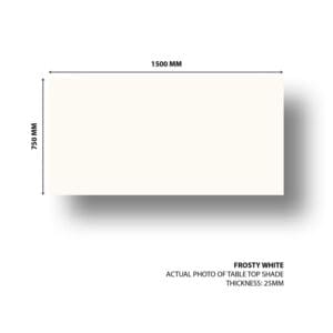 frosty white 1200x600 Table Top for Sit Stand Desk | Premium Engineered Wood | 1500mm x 750 mm | Frosty White