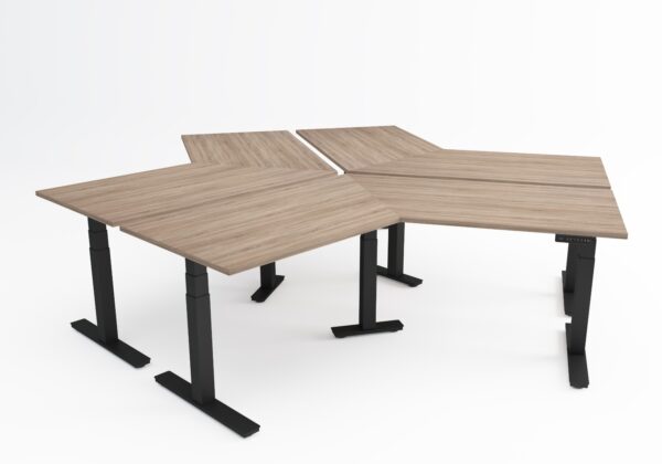 Adjustable Workstation Cluster for 4 People