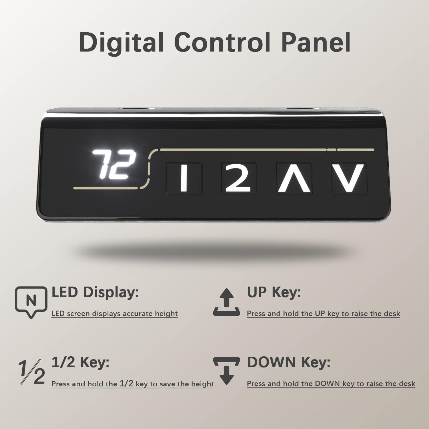 handset hand control remote for Electric Single Motor Standing Desk (Work From Home Series) small size black color frame brown table top solid wood