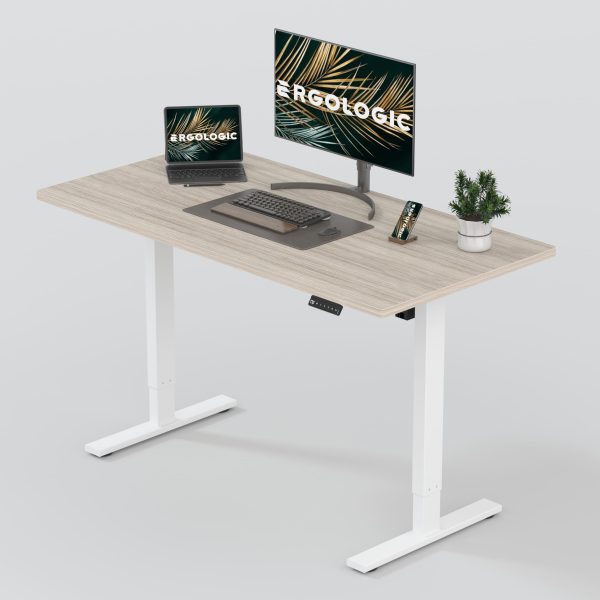electric & ergonomic standing desk table with oak finish table topEL009 RWR LO